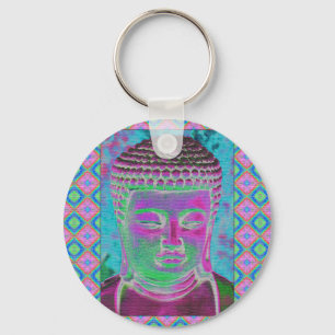 Porte-clés Bouddha Pop en Magenta et Turquoise