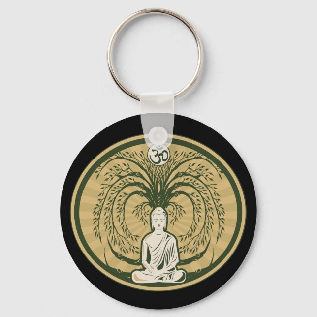 Porte-clés Bouddha sous l'arbre de Bodhi (Recto)