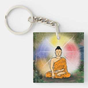 Porte-clés Bouddha's Enlightenment & Dharma Wheel Porte - clé