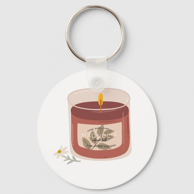 Porte-clés Bougie de Magnolia d'automne rustique (Recto)