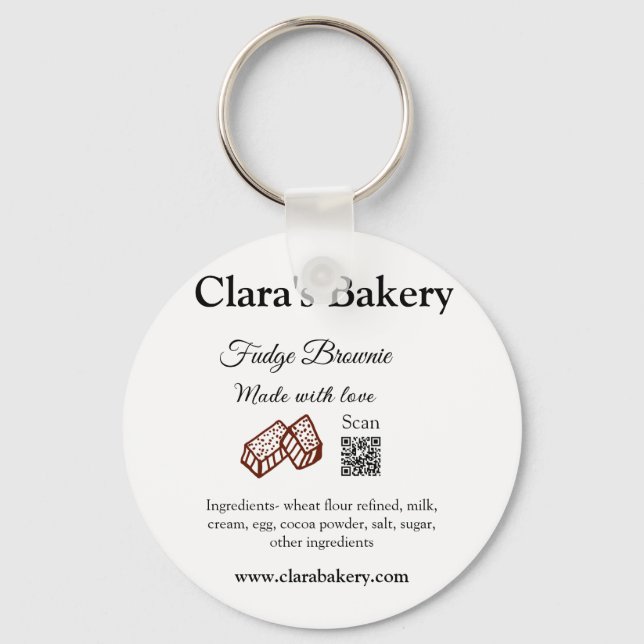 Porte-clés Boulangerie brownie ajouter les ingrédients fabriq (Recto)