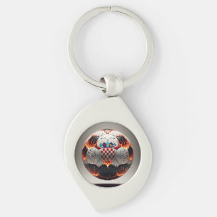 Porte-clés Boule de football croate fière