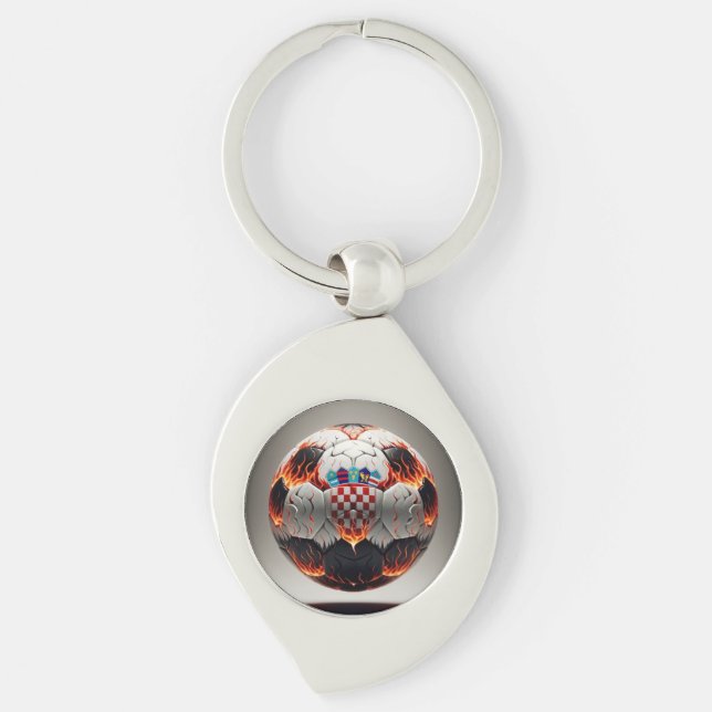 Porte-clés Boule de football croate fière (Devant)