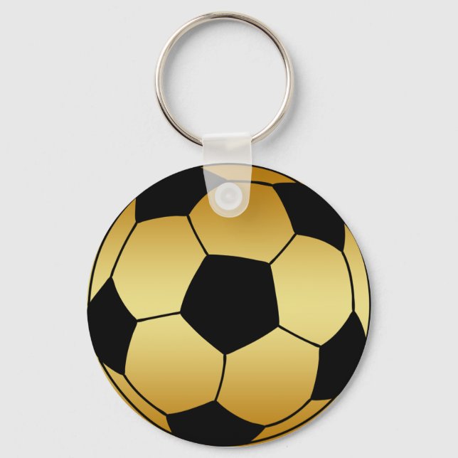 PORTE-CLÉS BOULE DE SOCCER OR ET NOIR (Recto)