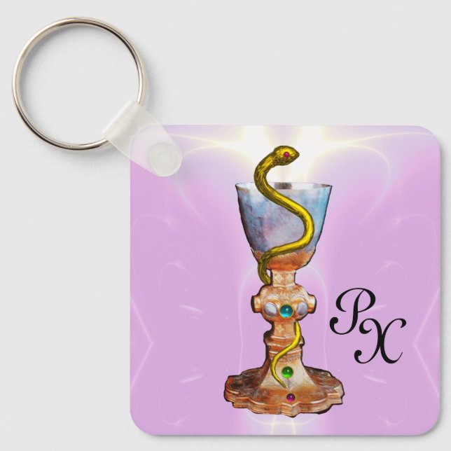PORTE-CLÉS BOULE D'HYGÉIE, MÉDECINE, MONOGRAMME DE PHARMACIE (Recto)