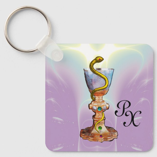 PORTE-CLÉS BOULE D'HYGÉIE, MÉDECINE, MONOGRAMME DE PHARMACIE (Recto)