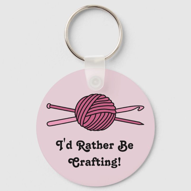 Porte-clés Boule rose de Fil (Knit & Crochet) (Recto)
