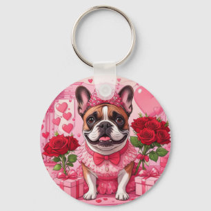 Porte-clés Bouledogue Français Amoureux French Bulldog