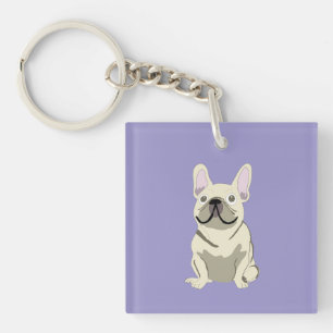 Porte-clés Bouledogue Français Crème, 