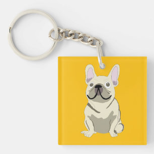 Porte-clés Bouledogue Français crème