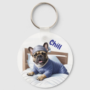 Porte-clés Bouledogue français Festival Jour de sommeil Boule