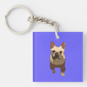 Porte-clés Bouledogue Français, Lavande Violet