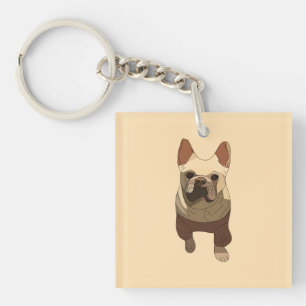 Porte-clés Bouledogue Français, pêche douce