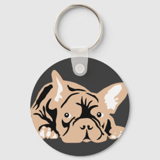 Porte-clés Bouledogue Français rose