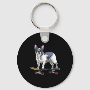 Porte-clés Bouledogue Français Skateboard Skateboarding Pour