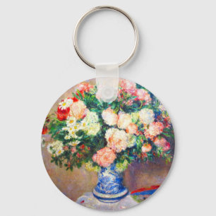 Porte-clés Bouquet de chrysanthèmes et un fan japonais