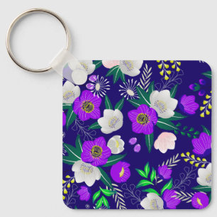 Porte-clés Bouquet de fleurs de printemps rustique
