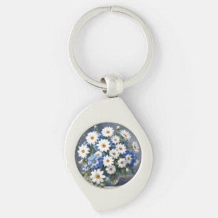 Porte-clés Bouquet de fleurs Élégantes marguerites Aquarelle