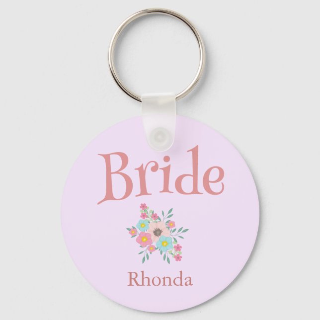 Porte-clés Bouquet de fleurs mariée et beauté (Recto)