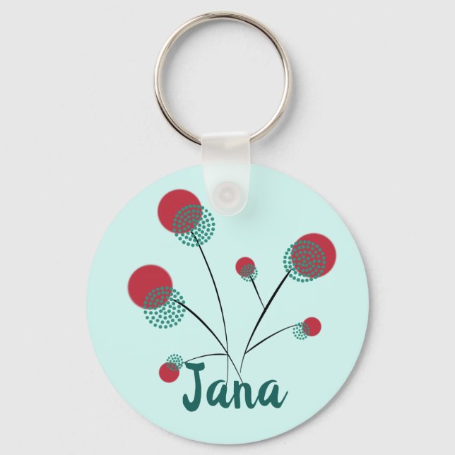 Porte-clés Bouquet de fleurs stylisé personnalisé (Recto)
