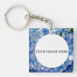 Porte-clés Bouquets d'hydrangées bleu violet