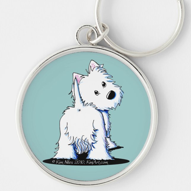 Porte-clés Bout pelucheux Westie (Devant)