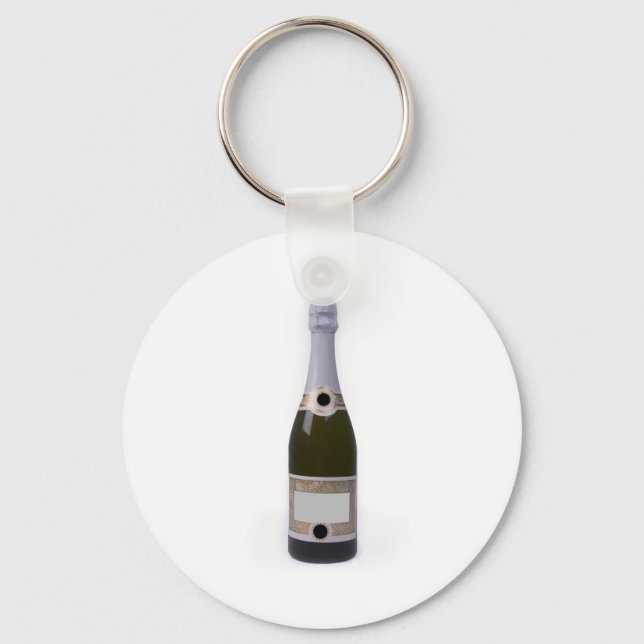 Porte-clés Bouteille de Champagne avec étiquette vierge (Recto)