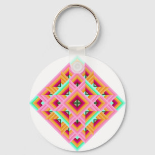 Porte-clés Bouteille en diamant en rose et vert