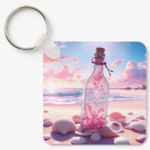 Bouteille flottante romantique transparente