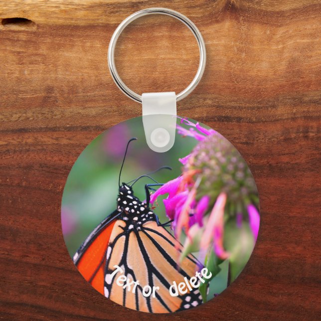 Porte-clés Bouteille Monarque Spots de Papillon Nature Person (Recto)