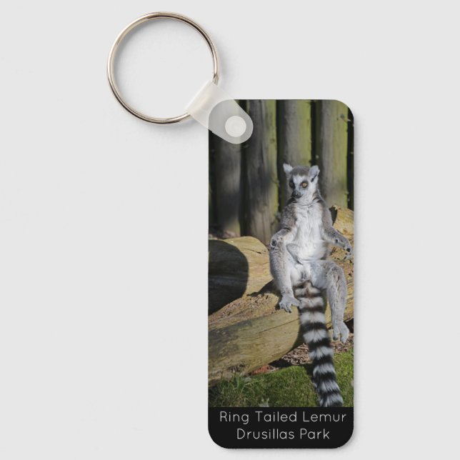 Porte-clés Bouton Clé de l'anneau Lemur Drusillas Park Bouton (Recto)
