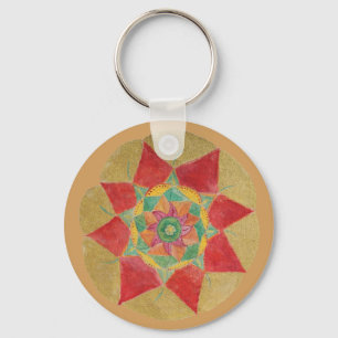 Porte-clés Bouton Clé du bouton de l'étoile Mandala