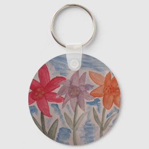 Porte-clés Bouton Clé du bouton Fleurs Lily