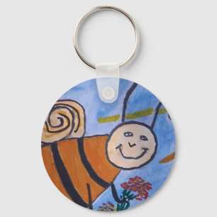 Porte-clés Bouton d'abeille au miel mignon Cercle clé