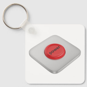Porte-clés Bouton d'alimentation rond rouge