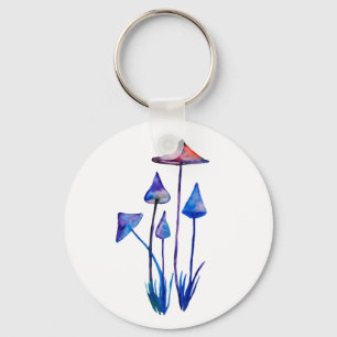 Porte-clés Bouton d'aquarelle Bouton d'art des champignons Ce