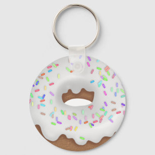 Porte-clés Bouton de boulangerie de beignet arrosé par