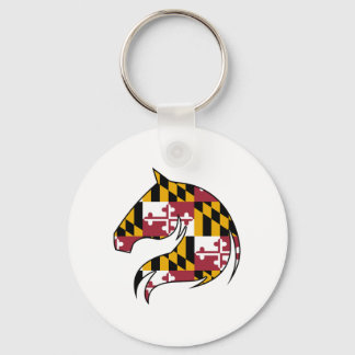 Porte-clés Bouton de cheval de drapeau du Maryland