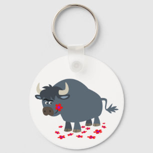 Porte-clés Bouton de dessin mou et Porte - clé de fleurs roug
