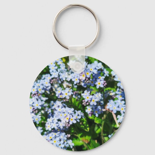 Porte-clés Bouton de touche du bouton Oublier-Me-Nots (Recto)
