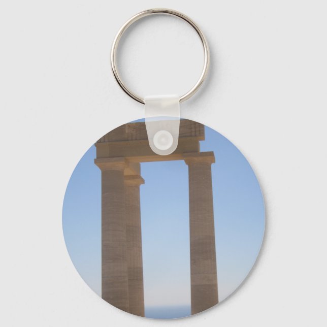 Porte-clés Bouton de touche Temple grec (Recto)