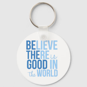 Porte-clés Bouton inspirant pour une bonne vie dans le monde