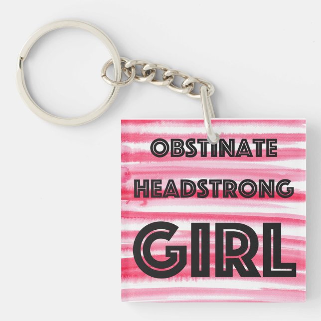 Porte-clés Bouton Obstiner Headstrong Girl (Devant)