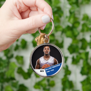 Porte-clés Bouton photo sport personnalisé / joueur de basket