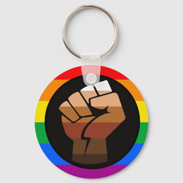 Porte-clés Bouton Pride LGBTQPOC (Recto)