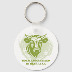 Porte-clés Bovins nés et élevés au Nebraska