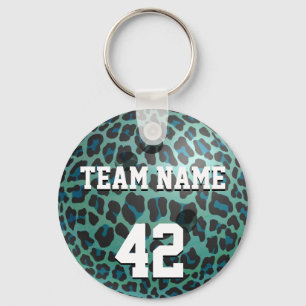 Porte-clés Bowling Ball Leopard Turquoise