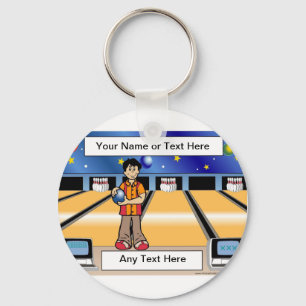 Porte-clés Bowling personnalisé - Dessin masculin
