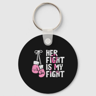 Porte-clés Boxe de cancer du sein Gants Son combat Mon combat