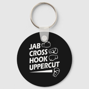 Porte-clés Boxe Sport Jab Cross Hook Uppercut Boxer Birthda